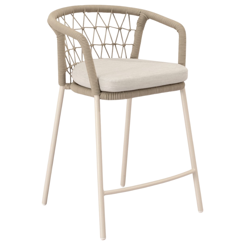 Somcasa Béžová kovová barová židle Edwin 65 cm