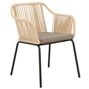 Somcasa B&eacute;žov&aacute; zahradn&iacute; židle Penny s černou podnož&iacute;