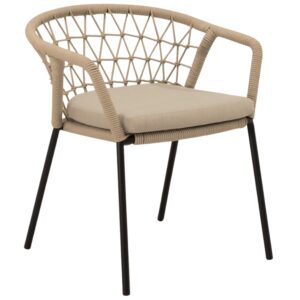 Somcasa B&eacute;žov&aacute; zahradn&iacute; židle Solene s černou podnož&iacute;