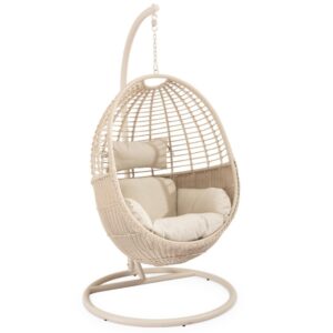 Somcasa B&eacute;žov&eacute; z&aacute;věsn&eacute; křeslo z uměl&eacute;ho ratanu Hannover