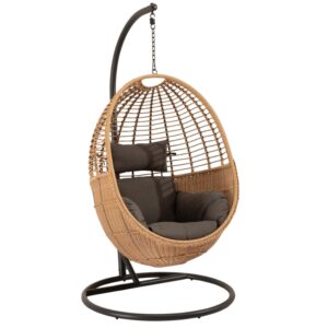 Somcasa &Scaron;ed&eacute; z&aacute;věsn&eacute; křeslo z uměl&eacute;ho ratanu Hannover