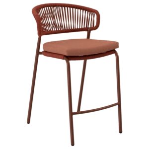 Somcasa Terakotově červen&aacute; kovov&aacute; barov&aacute; židle Randall 68 cm