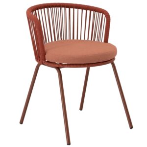 Somcasa Terakotově červen&aacute; kovov&aacute; zahradn&iacute; židle Vilma