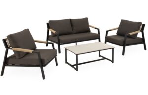 Somcasa Tmavě &scaron;ed&yacute; zahradn&iacute; set pohovky