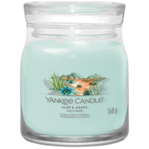 Středn&iacute; vonn&aacute; sv&iacute;čka Yankee Candle Aloe & Agave Singature