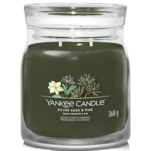Středn&iacute; vonn&aacute; sv&iacute;čka Yankee Candle Sage & Pine Signature