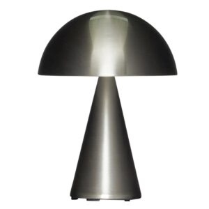 Stř&iacute;brn&aacute; kovov&aacute; nab&iacute;jec&iacute; stoln&iacute; lampa H&uuml;bsch Mush 20 cm