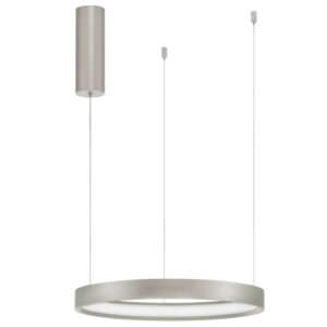 Stř&iacute;brn&eacute; kovov&eacute; z&aacute;věsn&eacute; LED světlo Nova Luce Perrine 40 cm