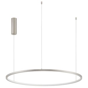 Stř&iacute;brn&eacute; kovov&eacute; z&aacute;věsn&eacute; LED světlo Nova Luce Tarquin 80 cm