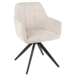 Světle b&eacute;žov&aacute; čalouněn&aacute; j&iacute;deln&iacute; židle J-line Luna