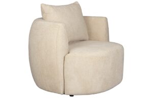 Světle b&eacute;žov&eacute; čalouněn&eacute; lounge křeslo DUTCHBONE ROCCA