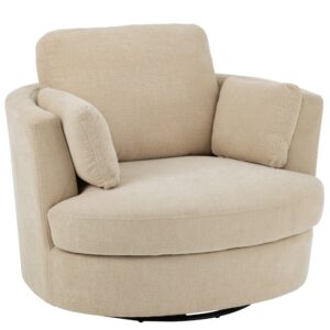 Světle b&eacute;žov&eacute; čalouněn&eacute; otočn&eacute; křeslo J-line Swirl