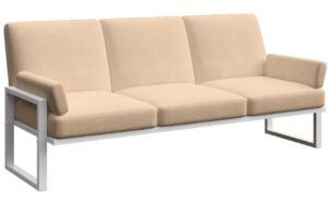 Světle hněd&aacute; tř&iacute;m&iacute;stn&aacute; zahradn&iacute; pohovka MESONICA Soledo s b&iacute;lou podnož&iacute; 205 cm