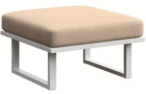 Světle hněd&aacute; zahradn&iacute; podnožka MESONICA Soledo s b&iacute;lou podnož&iacute;