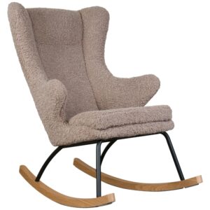 Světle hněd&eacute; čalouněn&eacute; houpac&iacute; křeslo Quax De Luxe