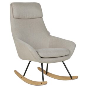Světle hněd&eacute; čalouněn&eacute; houpac&iacute; křeslo Quax Nordic