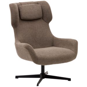 Světle hněd&eacute; čalouněn&eacute; otočn&eacute; křeslo Kave Home Zalina