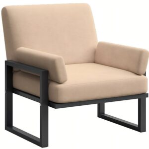 Světle hněd&eacute; zahradn&iacute; křeslo MESONICA Soledo s antracitovou podnož&iacute;