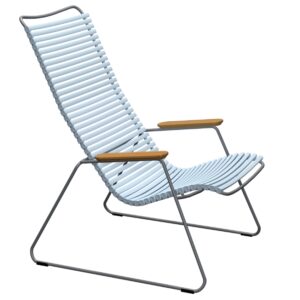 Světle modr&eacute; plastov&eacute; zahradn&iacute; lounge křeslo HOUE Click