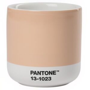 Světle oranžov&yacute; porcel&aacute;nov&yacute; termohrnek Pantone Cortado Peach Fuzz 13-1023 175 ml