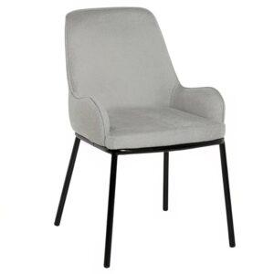 Světle &scaron;ed&aacute; čalouněn&aacute; j&iacute;deln&iacute; židle Somcasa Larisa