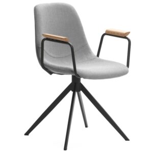 Světle &scaron;ed&aacute; čalouněn&aacute; otočn&aacute; konferenčn&iacute; židle Marckeric Tali