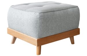 Světle &scaron;ed&aacute; čalouněn&aacute; podnožka Miuform Dazzling Daisy 56 x 56 cm