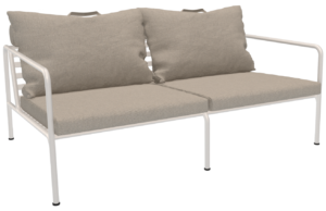 Světle &scaron;ed&aacute; čalouněn&aacute; zahradn&iacute; dvoum&iacute;stn&aacute; pohovka HOUE Avon 159 cm