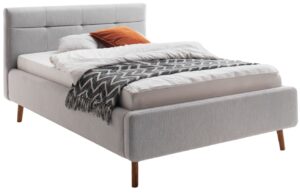 Světle &scaron;ed&aacute; dvoulůžkov&aacute; postel Meise M&ouml;bel Lotte 140 x 200 cm s &uacute;ložn&yacute;m prostorem