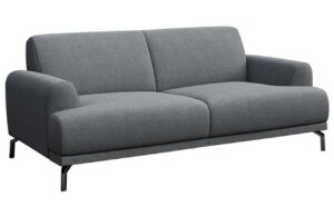 Světle &scaron;ed&aacute; dvoum&iacute;stn&aacute; l&aacute;tkov&aacute; pohovka MESONICA Puzo 170 cm s černou podnož&iacute;