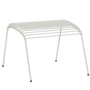 Světle &scaron;ed&aacute; kovov&aacute; zahradn&iacute; podnožka H&uuml;bsch String 52 x 52 cm