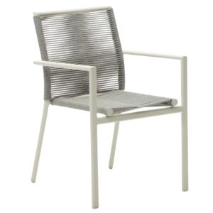 Světle &scaron;ed&aacute; kovov&aacute; zahradn&iacute; židle Kave Home Culip