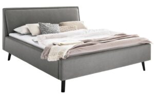 Světle &scaron;ed&aacute; l&aacute;tkov&aacute; dvoulůžkov&aacute; postel Meise M&ouml;bel Frieda 160 x 200 cm s černou podnož&iacute;