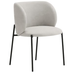 Světle &scaron;ed&aacute; l&aacute;tkov&aacute; j&iacute;deln&iacute; židle Teulat Mogi