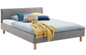 Světle &scaron;ed&aacute; l&aacute;tkov&aacute; postel Meise M&ouml;bel Lena 140 x 200 cm