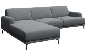 Světle &scaron;ed&aacute; rohov&aacute; l&aacute;tkov&aacute; pohovka MESONICA Puzo 240 cm