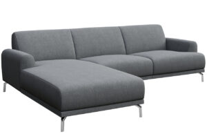 Světle &scaron;ed&aacute; rohov&aacute; l&aacute;tkov&aacute; pohovka MESONICA Puzo