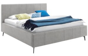 Světle &scaron;ed&aacute; sametov&aacute; dvoulůžkov&aacute; postel Meise M&ouml;bel Lizzano 160 x 200 cm