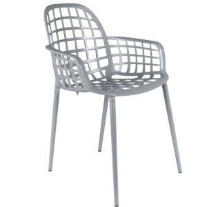 Světle &scaron;ed&aacute; stohovateln&aacute; kovov&aacute; židle ZUIVER ALBERT KUIP GARDEN