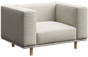 Světle &scaron;ed&eacute; čalouněn&eacute; křeslo Ame Yens Kukumo