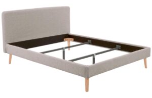 Světle &scaron;ed&yacute; boucl&eacute; potah na postel Kave Home Dyla 160 x 200 cm