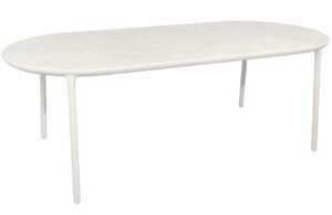 Světle &scaron;ed&yacute; keramick&yacute; zahradn&iacute; j&iacute;deln&iacute; stůl No.114 Mindo 215 x 95 cm