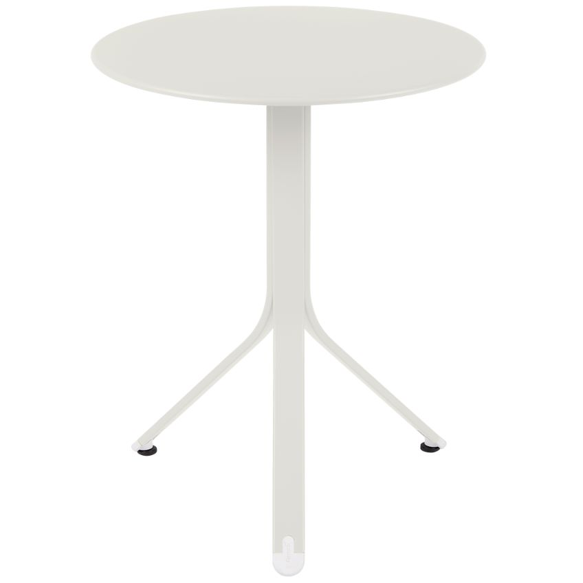 Světle šedý kovový stůl Fermob Rest'O Ø 60 cm