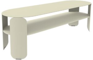 Světle &scaron;ed&yacute; kovov&yacute; zahradn&iacute; konferenčn&iacute; stolek Fermob Bebop 120 x 40 cm