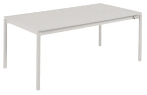 Světle &scaron;ed&yacute; kovov&yacute; zahradn&iacute; rozkl&aacute;dac&iacute; stůl Kave Home Zaltana 180/240 x 100 cm