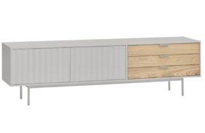 Světle &scaron;ed&yacute; lakovan&yacute; TV stolek Teulat Sierra 180 x 40 cm II.