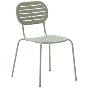 Světle zelen&aacute; kovov&aacute; zahradn&iacute; židle Kave Home Brai