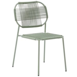 Světle zelen&aacute; kovov&aacute; zahradn&iacute; židle Kave Home Talaier