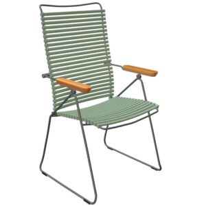 Světle zelen&aacute; plastov&aacute; polohovac&iacute; zahradn&iacute; židle HOUE Click