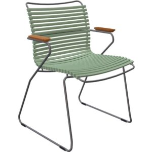 Světle zelen&aacute; plastov&aacute; zahradn&iacute; židle HOUE Click s područkami